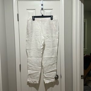 J. Jill 100% Linen pants trousers with elastic waist band